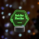 Personalized Text Flower Frame Remote LED Acrylic Message Display (Black Round Stand)  Front