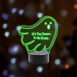 halloween Remote LED Acrylic Message Display (Black Round Stand)  Front