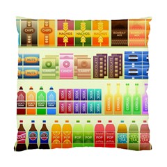 Supermarket Shelf Products Snacks Standard Cushion Case (one Side)