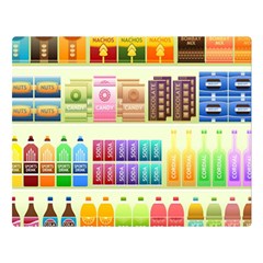 Supermarket Shelf Products Snacks Two Sides Premium Plush Fleece Blanket (large)