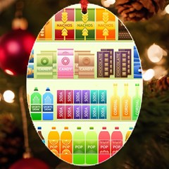 Supermarket Shelf Products Snacks Uv Print Acrylic Ornament Oval