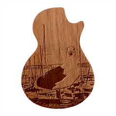 Fisherman?¯s Ward, San Francisco, Ca Guitar Shape Wood Guitar Pick Holder Case And Picks Set