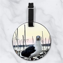Fisherman?¯s Ward, San Francisco, Ca Nappa Leather Luggage Tag Round