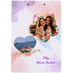 Personalized  Flower Heart Photo Name A4 Acrylic Clipboard A4 Acrylic Clipboard Back