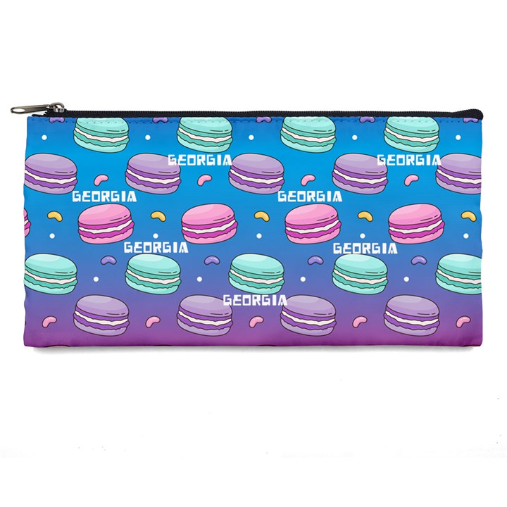 Personalized Macaron Pattern Name Pencil Case Pencil Case