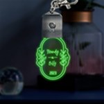 Flower Frame Graphic LED Key Chain Front