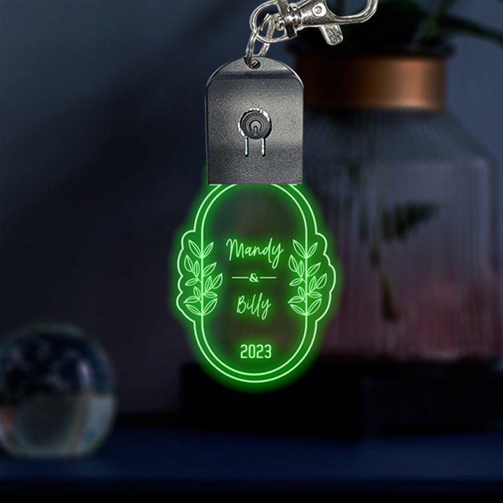 Flower Frame Graphic LED Key Chain