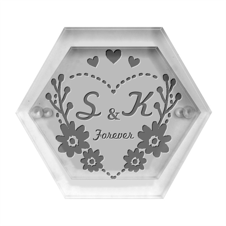 Personalized Wedding Hexagon Wood Jewelry Box