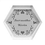 Personalized Heart Hexagon Wood Jewelry Box Front