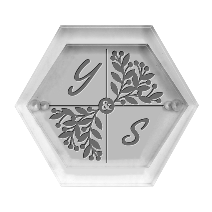 Personalized Initial Wedding Hexagon Wood Jewelry Box