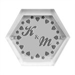 Personalized Wedding Hexagon Wood Jewelry Box Front