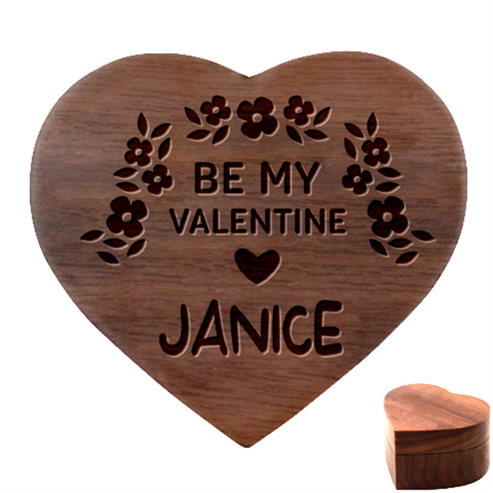 Personalized Be My Valentine Name Heart Wood Jewelry Box Heart Wood Jewelry Box