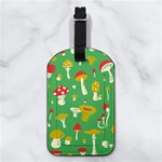 Mushroom Pattern Nappa Leather Luggage Tag Rectangle Back