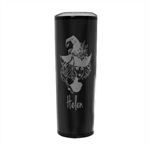 Personalized Halloween Beautiful Witch Name Any Text Stainless Steel Travel Tumbler 20oz Stainless Steel Travel Tumbler (Black) Front