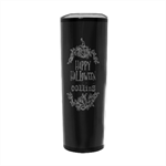 Personalized Halloween Floral Name Any Text Stainless Steel Travel Tumbler 20oz Stainless Steel Travel Tumbler (Black) Front
