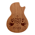Personalized Love You Name Guitar Picks Set Guitar Shape Wood Guitar Pick Holder Case And Picks Set Front