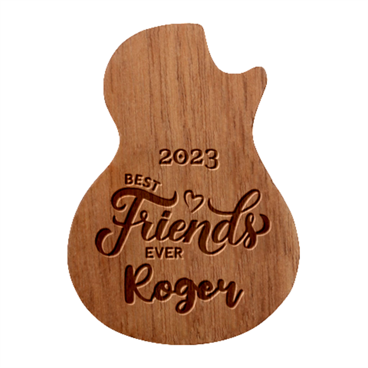 Personalized Best Friends Ever Name Guitar Picks Set Guitar Shape Wood Guitar Pick Holder Case And Picks Set