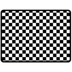Pattern Checkered Squares Black White Pattern Fleece Blanket (large)