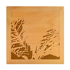 Leaves Plant Pattern Croton Nature Wood Photo Frame Cube