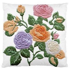 Embroidery Roses Floral Design Large Cushion Case (one Side)