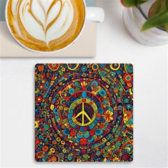 Peace Abstract Pattern Creative Drawing Uv Print Square Tile Coaster 