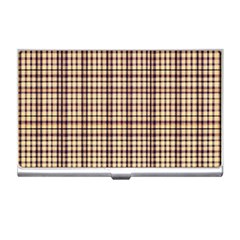 Retro 60s 50s Plaid Pattern 3 Business Card Holder