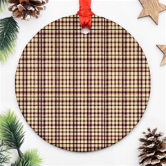 Retro 60s 50s Plaid Pattern 3 Round Ornament (two Sides)