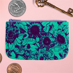 Mid Century Retro Floral 1970s 1960s Pattern 101 Large Coin Purse