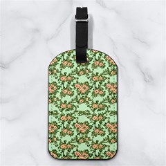 Retro 1880s Flowers Pattern 5 Nappa Leather Luggage Tag Rectangle