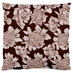 Mid Century Retro Floral 1970s 1960s Pattern 106 Large Cushion Case (one Side)