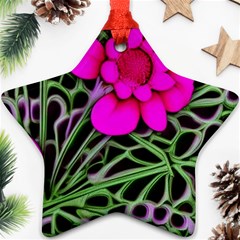 Mid Century Retro Floral 1970s 1960s Pattern 99 Ornament (star)
