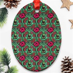 Retro 1880s Flowers Pattern 3 Ornament (oval)