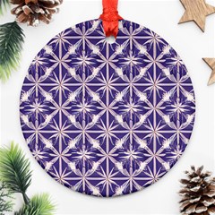 Royal Fractal Pattern 4 Round Ornament (two Sides)