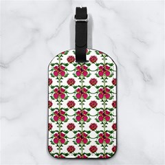 Retro 1880s Flowers Pattern 2 Nappa Leather Luggage Tag Rectangle