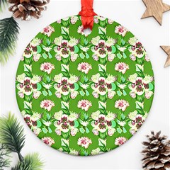 Retro 1880s Flowers Pattern 4 Round Ornament (two Sides)
