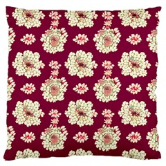 Retro 1880s Flowers Pattern Large Premium Plush Fleece Cushion Case (two Sides)