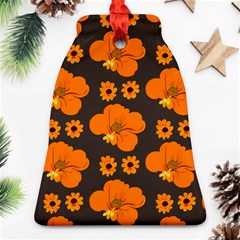 Retro 40s 50s Flowers Pattern Halloween 2 Ornament (bell)