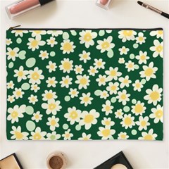 Mid Century Retro Floral 1970s 1960s Pattern 93 Cosmetic Bag (xxxl)