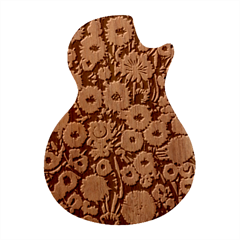 Mid Century Retro Floral 1970s 1960s Pattern 87 Mid Century Retro Floral 1970s 1960s Pattern 86 Guitar Shape Wood Guitar Pick Holder Case And Picks Set