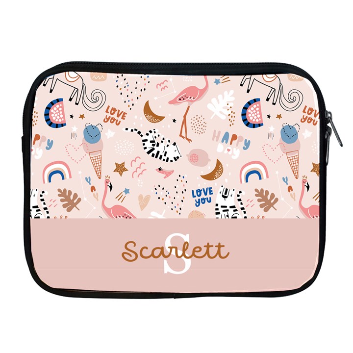 Personalized Cute Illustration Name iPad Zipper Case Apple iPad Zipper Case