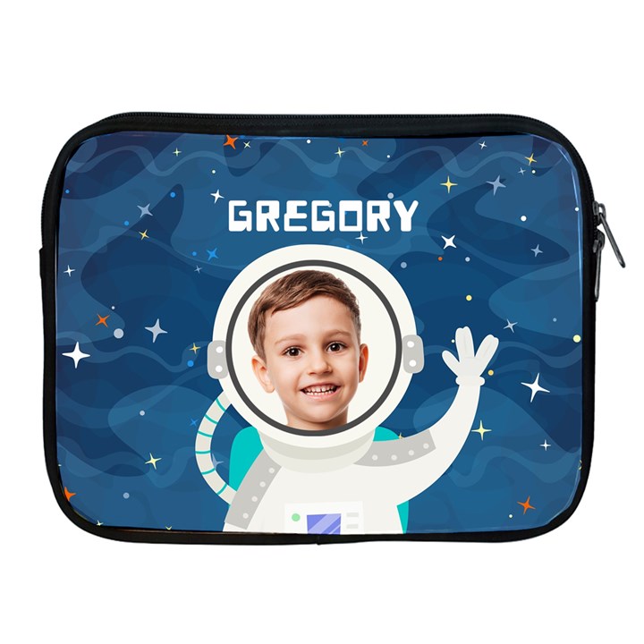 Astronaut Pattern Personalized Name and Photo IPad Case  Apple iPad Zipper Case