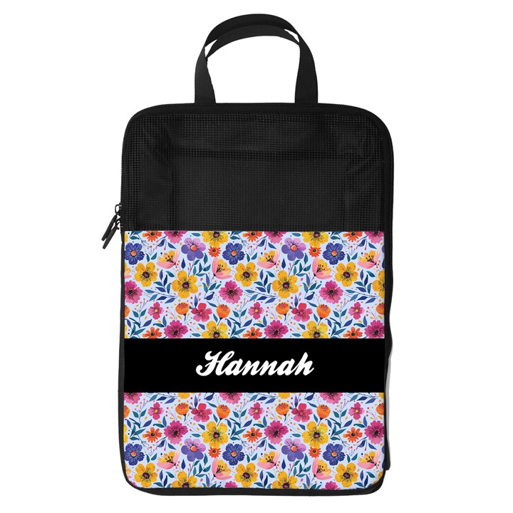 Personalized Name Any Text Floral Foldable Shoe Storage Bag Foldable Shoe Storage Bag