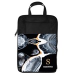 Personalized Initial Name Any Text Marble Foldable Shoe Storage Bag Foldable Shoe Storage Bag Front