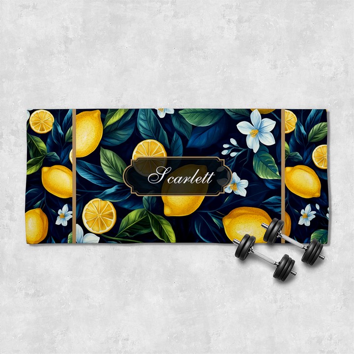Custom Fresh Lemon Name Any Text 29 X13  Super Absorbent Gym Sports Towel