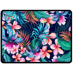 Hawaiian Flowers Hawaii Fleece Blanket (large)