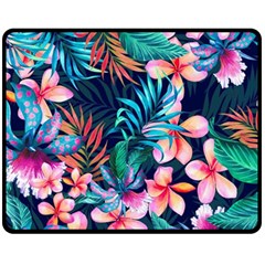 Hawaiian Flowers Hawaii Fleece Blanket (medium)