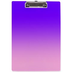 Indigo Violet To Cotton Candy Pink Linear Gradient A4 Acrylic Clipboard