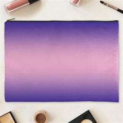 Navy Blue To Cotton Candy Pink Bilinear Gradient Cosmetic Bag (xxxl)