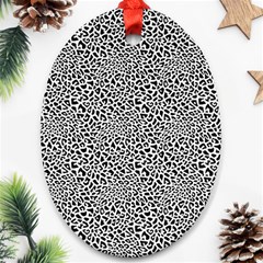 Black White Leopard Ornament (oval)