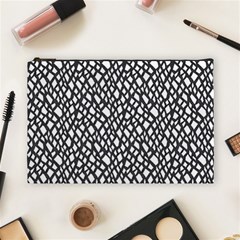 Black White Snake Pattern Cosmetic Bag (large)